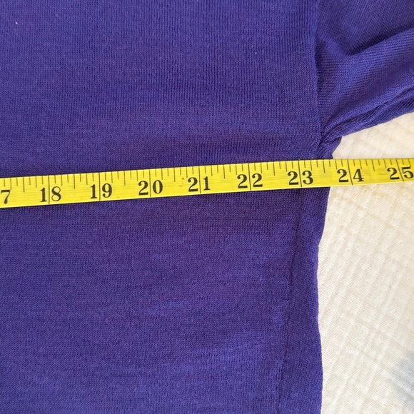 Eileen Fisher Rich Purple/Blue 100% Merino Wool Knit Top - Picture 9 of 10
